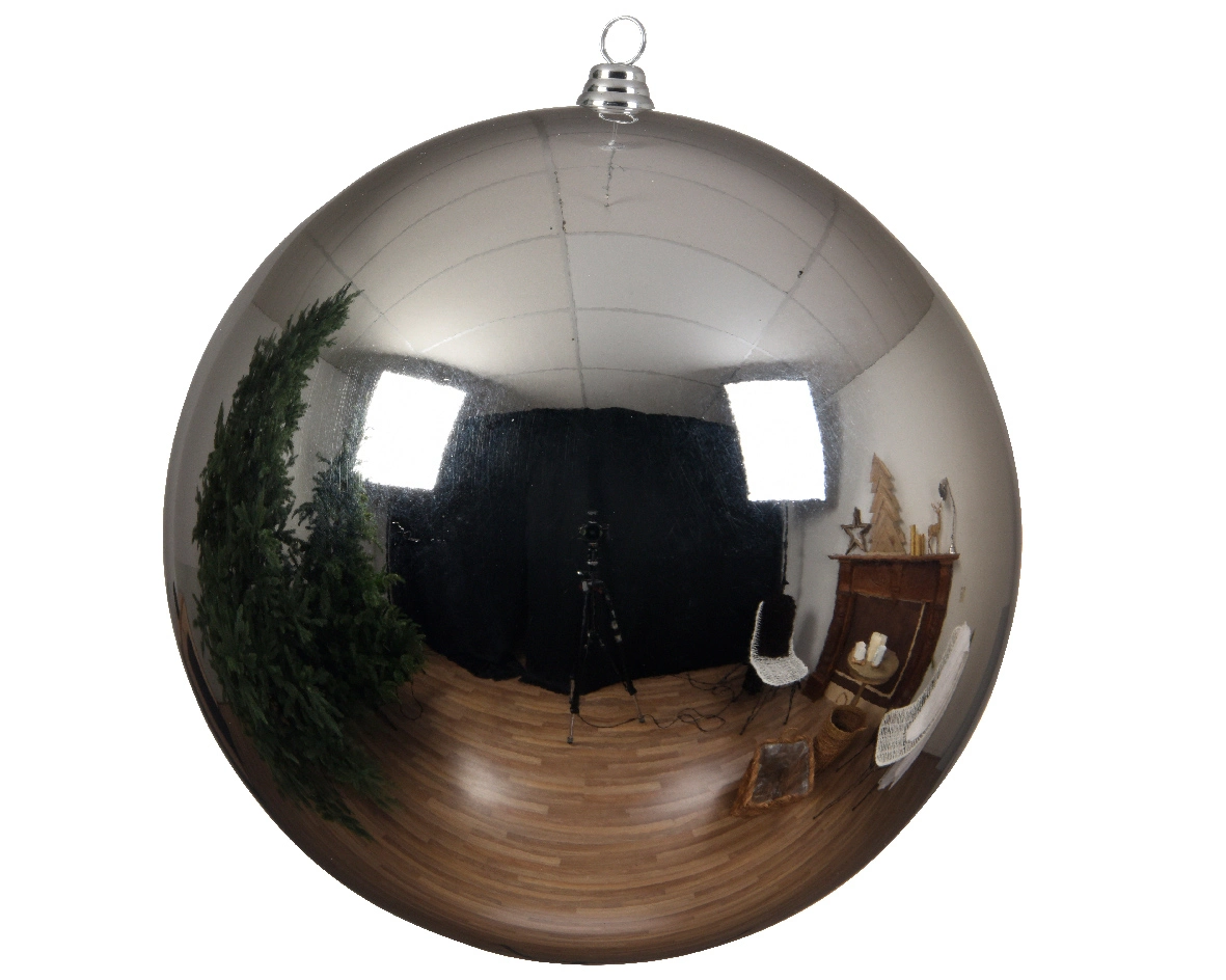 Decoris Grote Kerstbal Glans Zilver Cm Top Tuincentrum