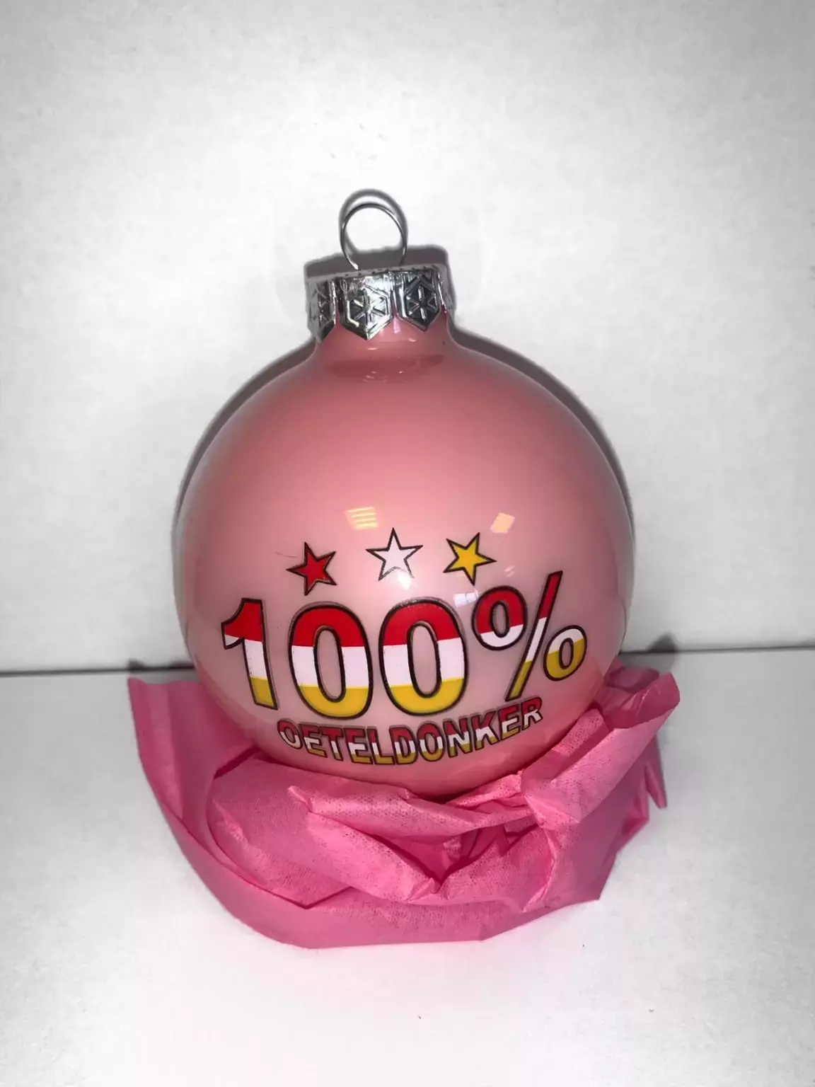 Kerstbal glas 8 cm 100% Oeteldonker | Roze