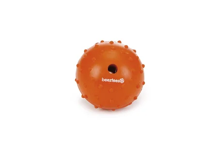 Beeztees massief rubberbal 7 cm oranje