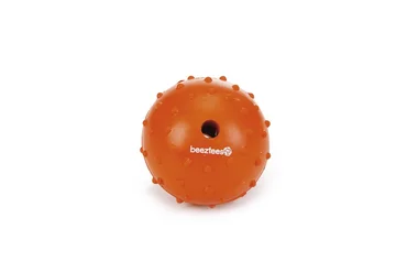 Beeztees massief rubberbal 7 cm oranje