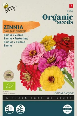 Bio zinnia dahliabloemige mix 1.5g - afbeelding 1