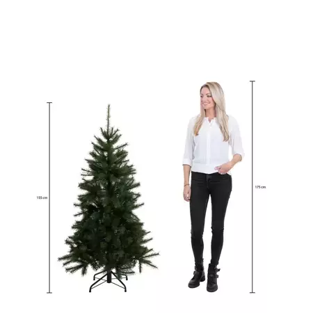 Black Box kunstkerstboom met led Brampton | h155 x d102 | groen met led