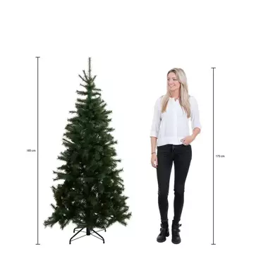 Black Box kunstkerstboom met led Brampton | h185 x d114 | groen met led