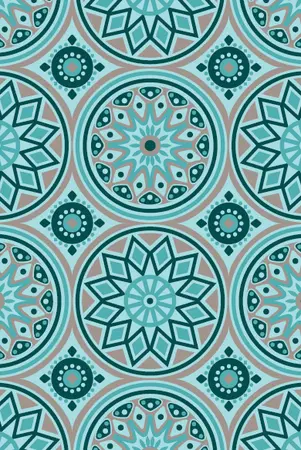 BlommiesLifestyle Buitenkleed C 180x120cm Turquoise-Bruin