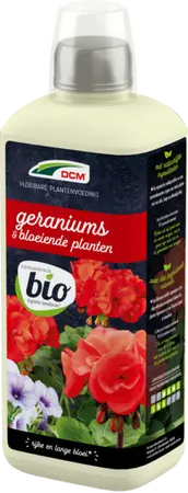 DCM Vloeibare Plantenvoeding Geraniums & Bloeiende Planten 0,8L - afbeelding 1