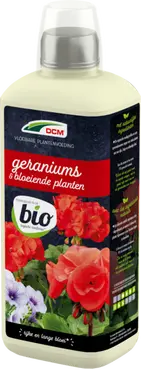 DCM Vloeibare Plantenvoeding Geraniums & Bloeiende Planten 0,8L - afbeelding 1