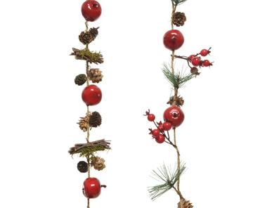 Decoris Guirlande dennenappel foam berries apples 110cm