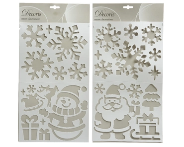 Decoris kerst sjabloon plastic sneeuwpop of kerstman  24x41cm