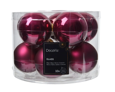 Decoris kerstballen Glas 10st Granaatappel 6cm - afbeelding 1