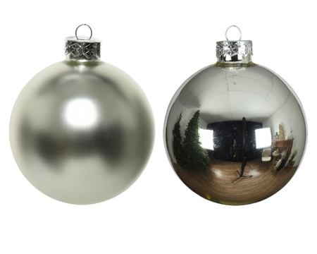 Decoris kerstballen Glas 10st zilver 6cm - afbeelding 2