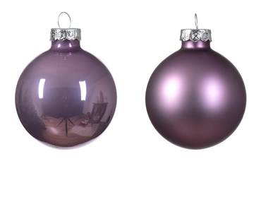 Decoris kerstballen glas 12st lila 5cm - afbeelding 2