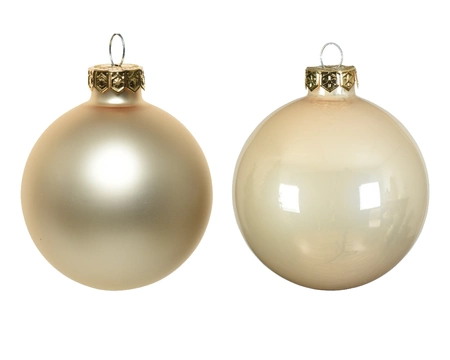 Decoris kerstballen Glas 12st parel 5cm - afbeelding 2