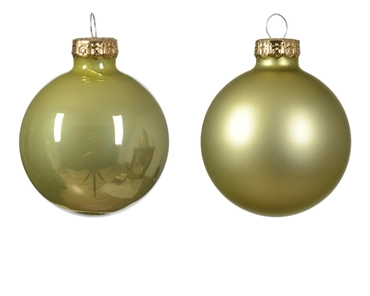 Decoris kerstballen glas 12st pistache 5cm