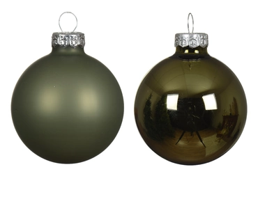 Decoris kerstballen Glas 12st Rosemarijn 5cm - afbeelding 2