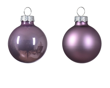 Decoris kerstballen glas 16st lila 3,5cm - afbeelding 2