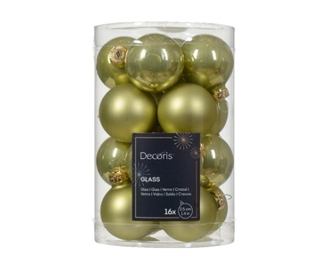 Decoris kerstballen glas 16st pistache 3,5cm - afbeelding 1