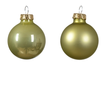 Decoris kerstballen glas 16st pistache 3,5cm - afbeelding 2