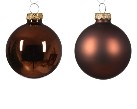 Decoris kerstballen Glas 20st Espresso 6cm