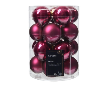 Decoris kerstballen Glas 20st Granaatappel 6cm - afbeelding 1