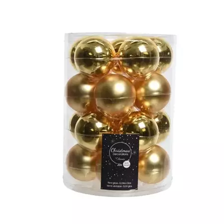 Decoris kerstballen glas 20st licht goud 6cm