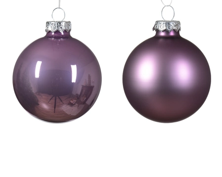 Decoris kerstballen glas 20st Lila 6cm