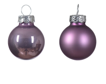 Decoris kerstballen glas 24st lila 2,5cm - afbeelding 2