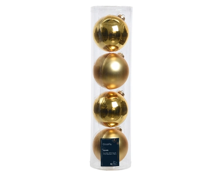 Decoris kerstballen glas 4st licht goud 10cm - afbeelding 1