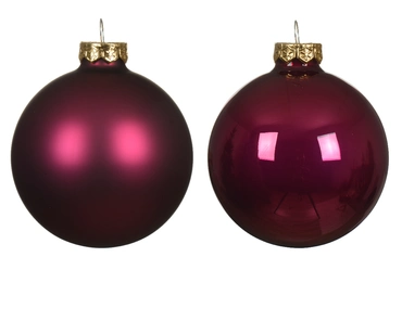 Decoris kerstballen Glas 6st granaatappel 8cm - afbeelding 2