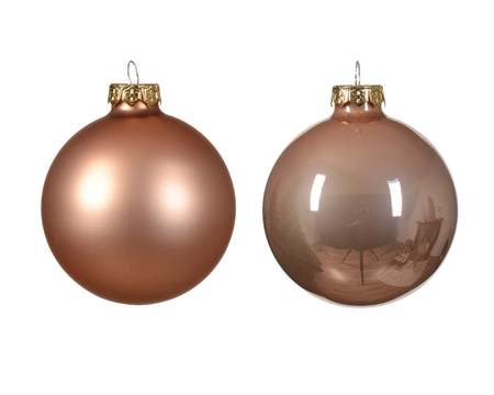 Decoris kerstballen glas 6st roze 8cm