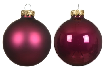 Decoris kerstballen glas 8st granaatappel 7cm