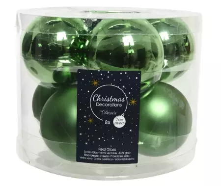 decoris groene kerstballen mix