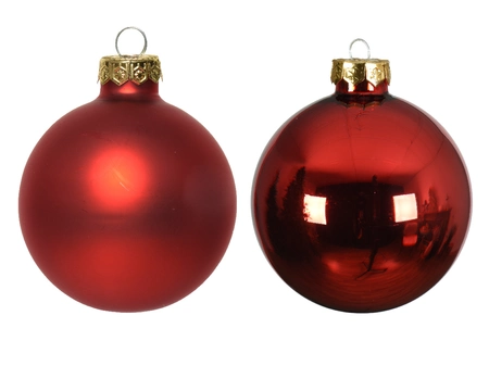 Decoris kerstballen Glas 8st kerstrood 7cm - afbeelding 2