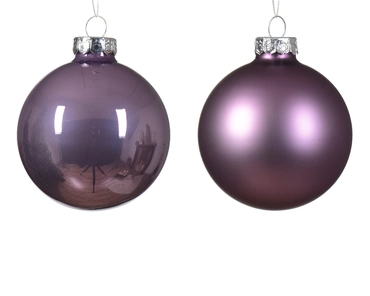 Decoris kerstballen glas 8st lila 7cm