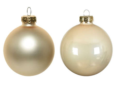 Decoris kerstballen Glas 8st parel 7cm