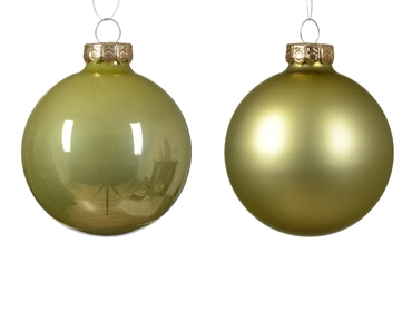 Decoris kerstballen glas 8st pistache 7cm - afbeelding 2