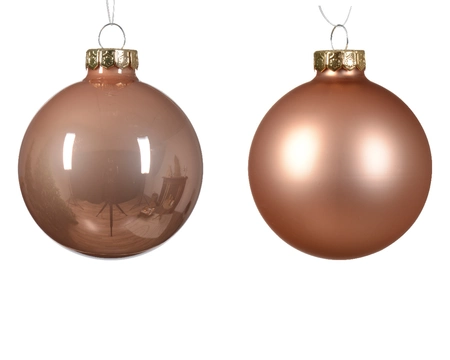 Decoris kerstballen glas 8st roze 7cm