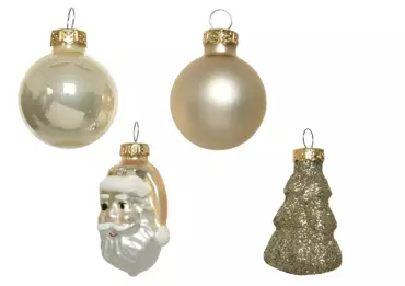 Kerstballen glas parel (6cm) ass 9st