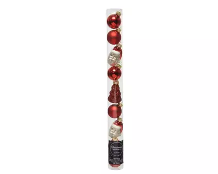 Kerstballen glas rood (6cm) ass 9st