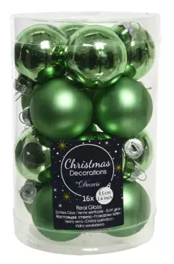 Kerstbal glas groen 16st