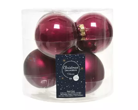 Decoris kerstballen glas magnolia 7cm 8st