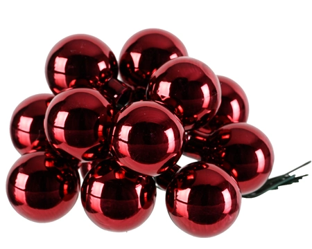 Decoris kerstballen op draad Glas 144st ossenbloed 2,5cm - afbeelding 2