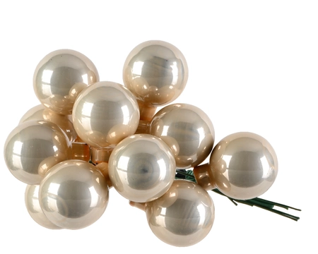 Decoris kerstballen op draad Glas 144st parel 2,5cm - afbeelding 2