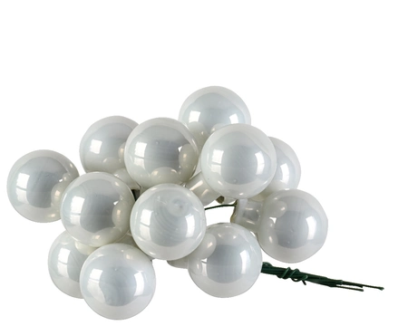 Decoris kerstballen op draad Glas 144st winterwit 2,5cm - afbeelding 2