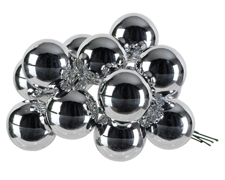 Decoris kerstballen op draad Glas 144st zilver 2,5cm - afbeelding 2