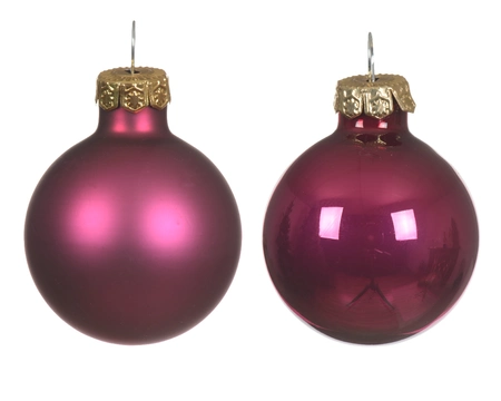 Decoris kerstballen set glas 16st granaatappel 3,5cm - afbeelding 2