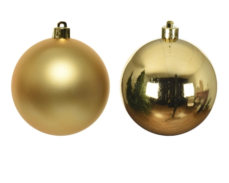 Decoris kerstballen set glas 16st licht goud 3,5cm - afbeelding 2