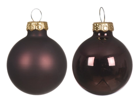 Decoris kerstballen set glas 16st Zwarte truffel 3,5cm - afbeelding 2