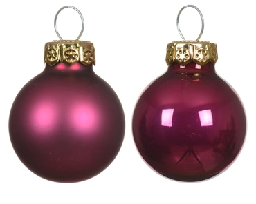 Decoris kerstballen set glas 24st Granaatappel 2,5cm - afbeelding 2