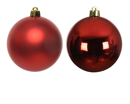 Decoris kerstballen set glas 24st kerstrood 2,5cm