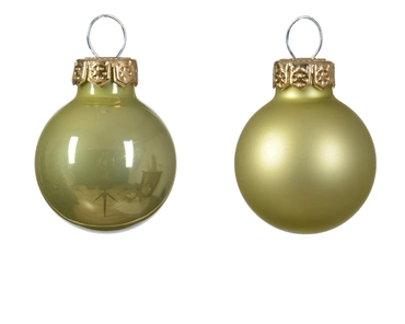 Decoris kerstballen set glas 24st pistache 2,5cmz